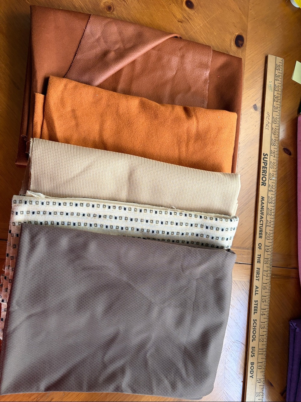 Fabric 5-Piece Set, Brown, Beige & Rust